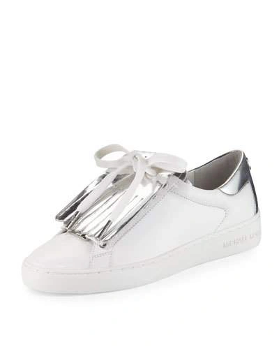 Michael Michael Kors Keaton Kiltie Two-tone Sneaker, Optic White/silver |  ModeSens