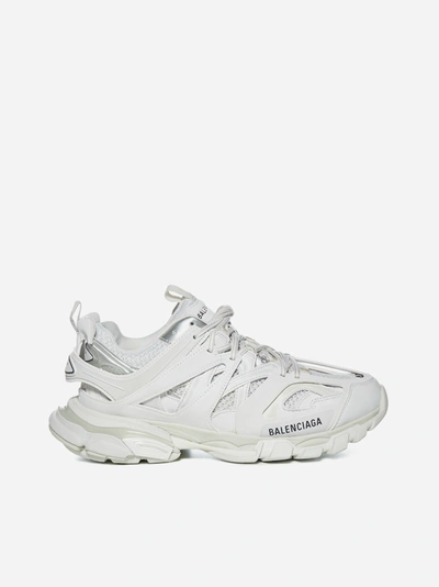 Balenciaga Track Nylon, Mesh And Rubber Sneakers In White