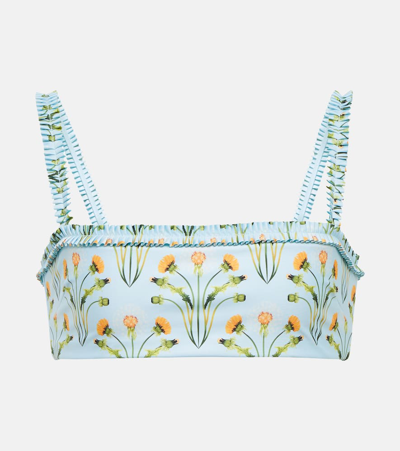 Agua By Agua Bendita Olmo Ruffled Floral-print Recycled Bikini Top