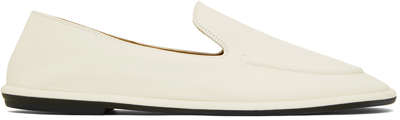 The Row Canal Leather Loafers In Ghost