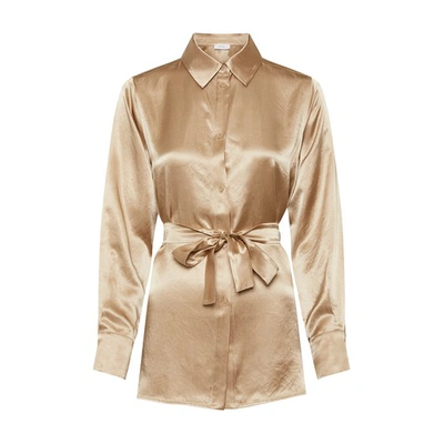 Max Mara Holiday Belted Shirt In Gold