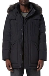 Andrew Marc Tremont Hooded Faux Fur Coat In Black