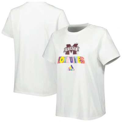 Adidas Originals Adidas White Mississippi State Bulldogs Fresh Pride T-shirt