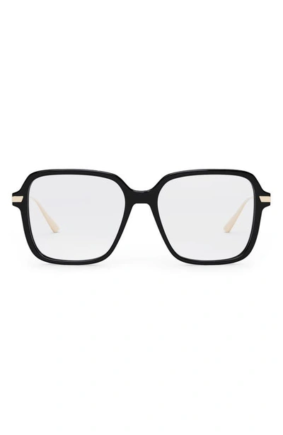 Dior 54mm Geometric Optical Glasses In Shiny Black