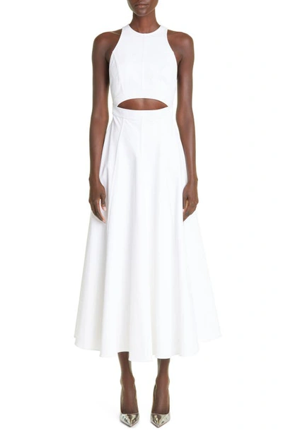 Brandon Maxwell The Ella Racerback Stretch Twill Midi Dress In White |  ModeSens