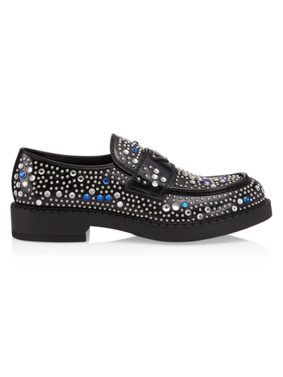 Prada Men's Spazzalato Studded Loafters In Multicoloured