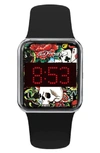 I Touch Ed Hardy Printed Digital Watch, 45mm X 39mm In Black