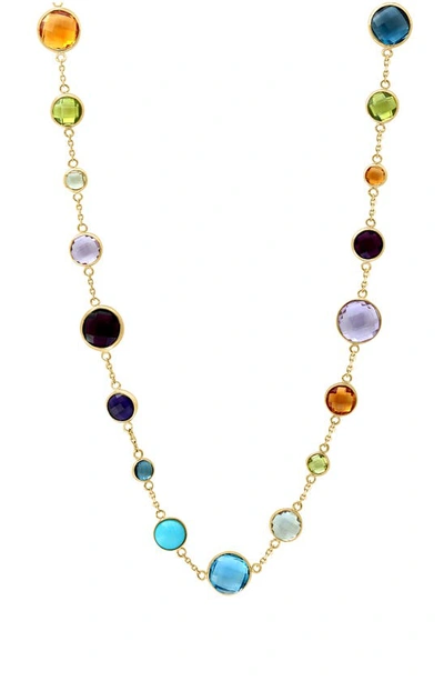 Effy 14k Gold Multicolor Stone Station Necklace In Yellow