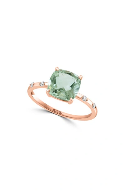Effy 14k Rose Gold Pavé Diamond Quartz Ring In Pink