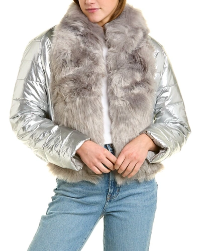 Adrienne Landau Puffer Jacket In Metallic