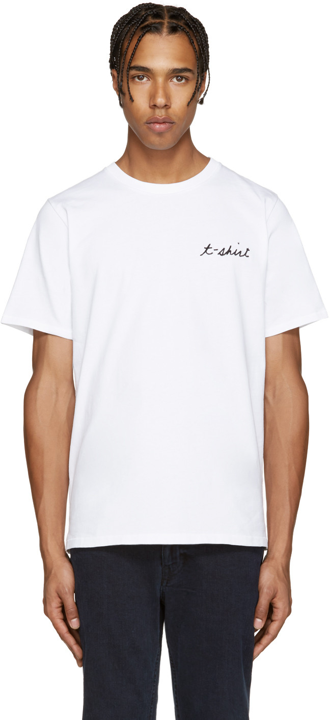 Rag & Bone Cotton T-shirt Embroidered T-shirt In White | ModeSens