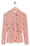 By Design Carla Ruched Button-up Blouse In Rococo