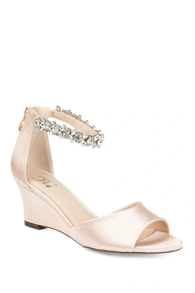 Journee Collection Journee Connor Embellished Strap Wedge Sandal In Cream