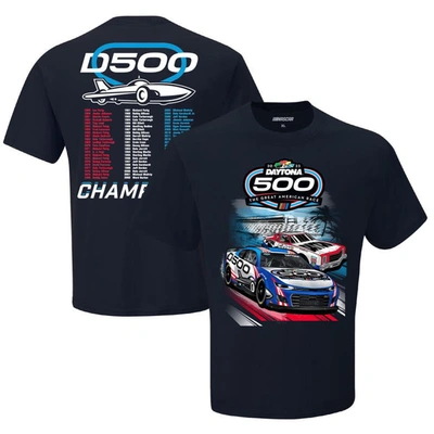 Checkered Flag Navy 2023 Daytona 500 Two Spot T-shirt