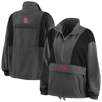 Wear By Erin Andrews Charcoal St. Louis Cardinals Packable Half-zip Jacket