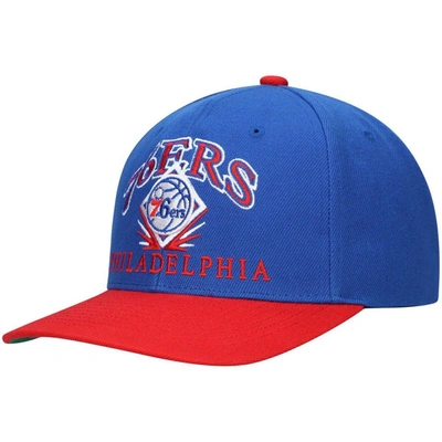 Mitchell & Ness Men's  X Lids Royal, Red Philadelphia 76ers All Pro Classic Snapback Hat In Royal,red