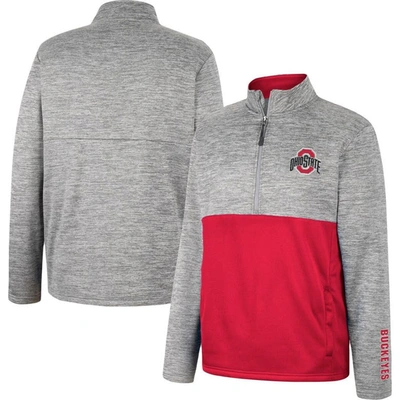 Colosseum Gray Ohio State Buckeyes John Half-zip Jacket