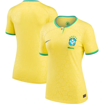 Nike Brazil 2022/23 Stadium Home  Women's Dri-fit Soccer Jersey In Yellow