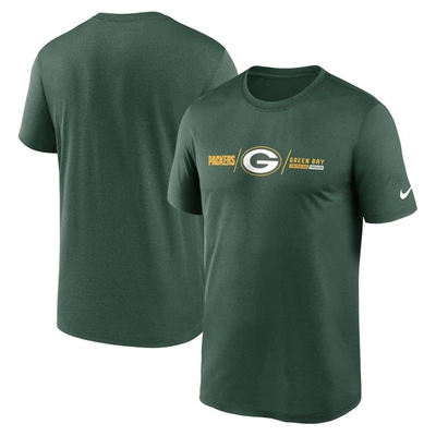 Nike Green Green Bay Packers Horizontal Lockup Legend Performance T-shirt