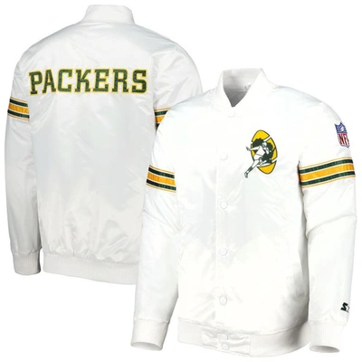 Starter White Green Bay Packers The Power Forward Full-snap Jacket