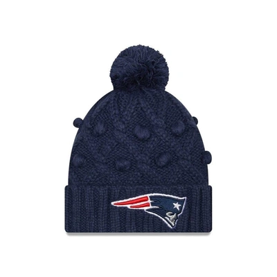 New Era Navy New England Patriots Toasty Cuffed Knit Hat With Pom