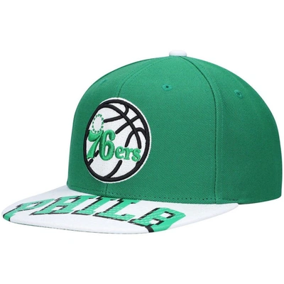 Mitchell & Ness Men's  X Lids Green, White Philadelphia 76ers Current Reload 3.0 Snapback Hat In Green,white