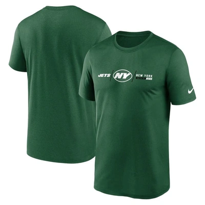 Nike Green New York Jets Horizontal Lockup Legend Performance T-shirt