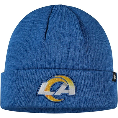 47 Kids' Youth ' Blue Los Angeles Rams Basic Cuffed Knit Hat In Royal