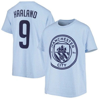 Fifth Sun Kids' Big Boys Erling Haaland Sky Blue Manchester City Name And Number T-shirt