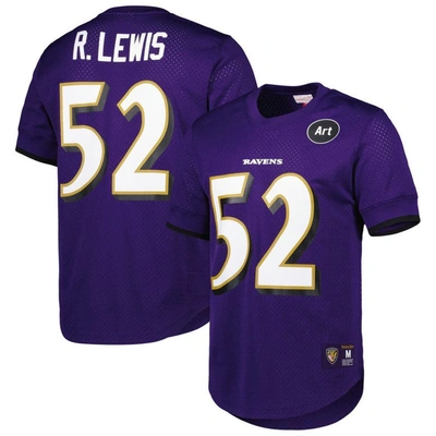 Mitchell & Ness Men's  Ray Lewis Purple Baltimore Ravens Retired Player Name And Number Mesh Top