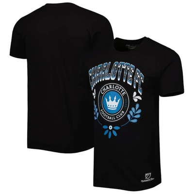 Mitchell & Ness Men's  Black Charlotte Fc Serape T-shirt