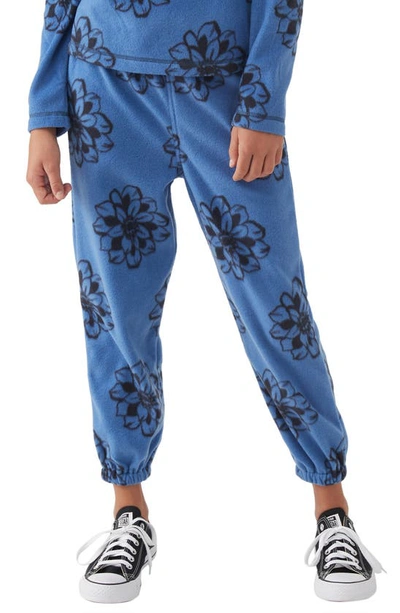 O'neill Kids' Wycliffe Floral Fleece Sweatpants In Classic Blue