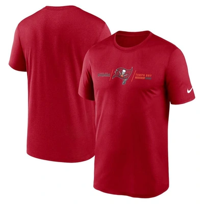 Nike Red Tampa Bay Buccaneers Horizontal Lockup Legend Performance T-shirt