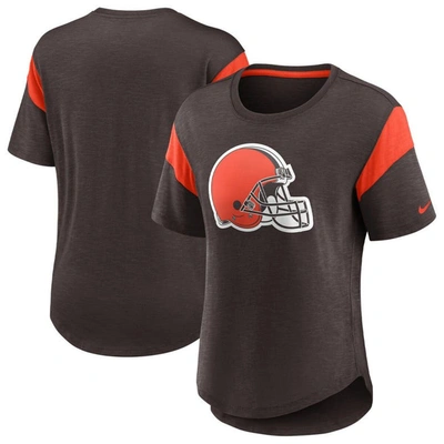 Nike Brown Cleveland Browns Primary Logo Slub Fashion Top