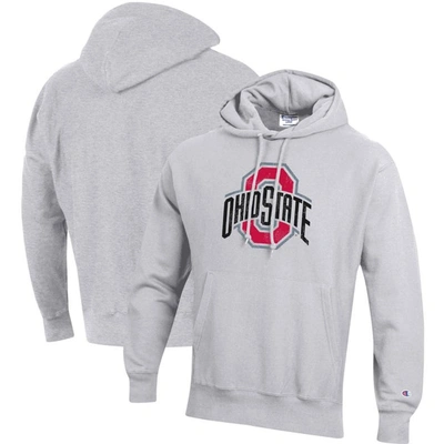 Champion Heathered Gray Ohio State Buckeyes Vault Logo Reverse Weave Pullover Hoodie