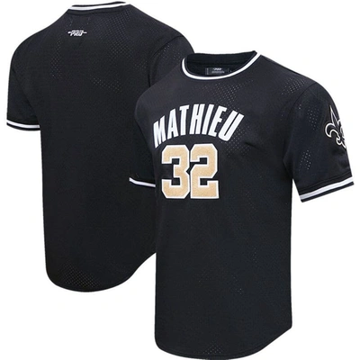 Pro Standard Men's  Tyrann Mathieu Black New Orleans Saints Mesh Player Name And Number Top