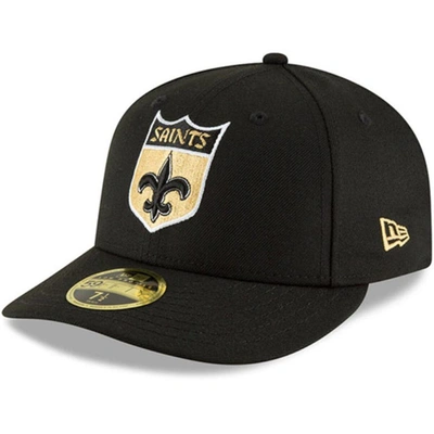 New Era Black New Orleans Saints Omaha Throwback Low Profile 59fifty Fitted Hat
