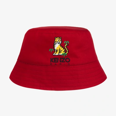 Kenzo Babies' Red Kotora Bucket Hat