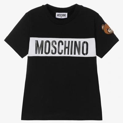 Moschino Kid-teen Babies' Black Cotton Teddy T-shirt
