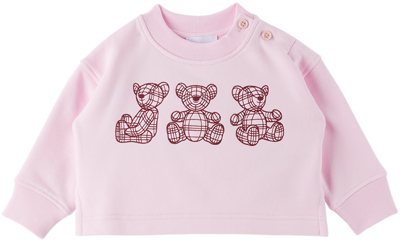 Burberry Baby Girls Pink Bear Sweatshirt
