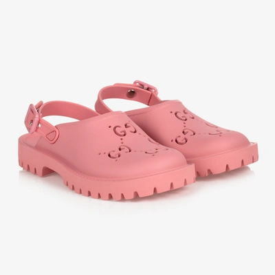 Gucci Kids' Girls Pink Rubber Sandals
