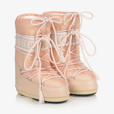 Moon Boot Kids' Girls Pale Pink Logo Snow Boots