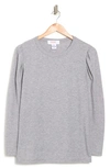 Renee C Long Sleeve Puff Shoulder Top In Grey