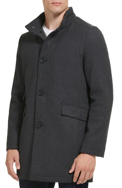 Kenneth Cole New York Melton Walker Coat In Navy