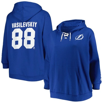 Profile Andrei Vasilevskiy Royal Tampa Bay Lightning Plus Size Lace-up V-neck Pullover Hoodie