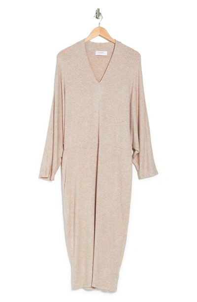 Renee C Dolman Sleeve Sweater Dress In Taupe