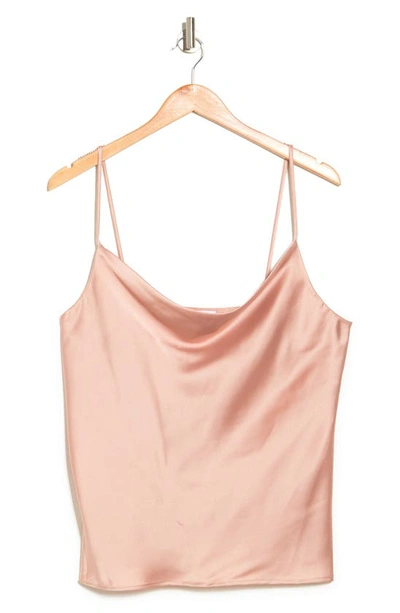 Renee C Cowl Neck Satin Camisole In Rose