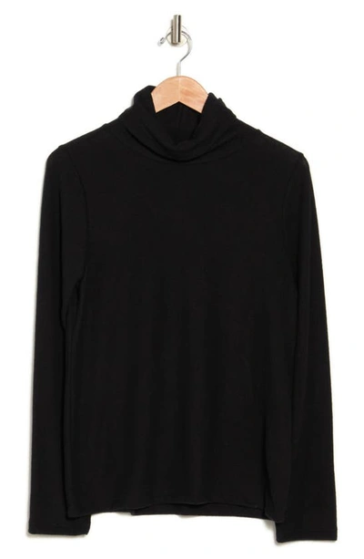 Renee C Long Sleeve Turtleneck Top In Black