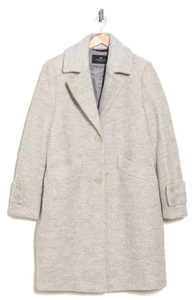 Andrew Marc Regine Pressed Bouclé Wool Blend Coat In Ivory Heather