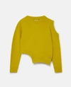 Stella Mccartney S-wave Regenerated Cashmere Cut-out Jumper In Lime Green